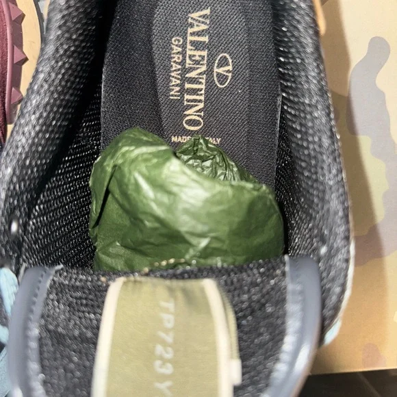 Valentino Garavani Black and Green Sneakers